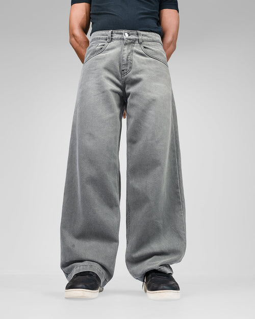 Ash Grey Baggy Denim Jeans