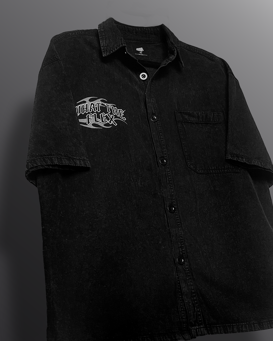 Vengeance Black Half Sleeve Denim Shirt