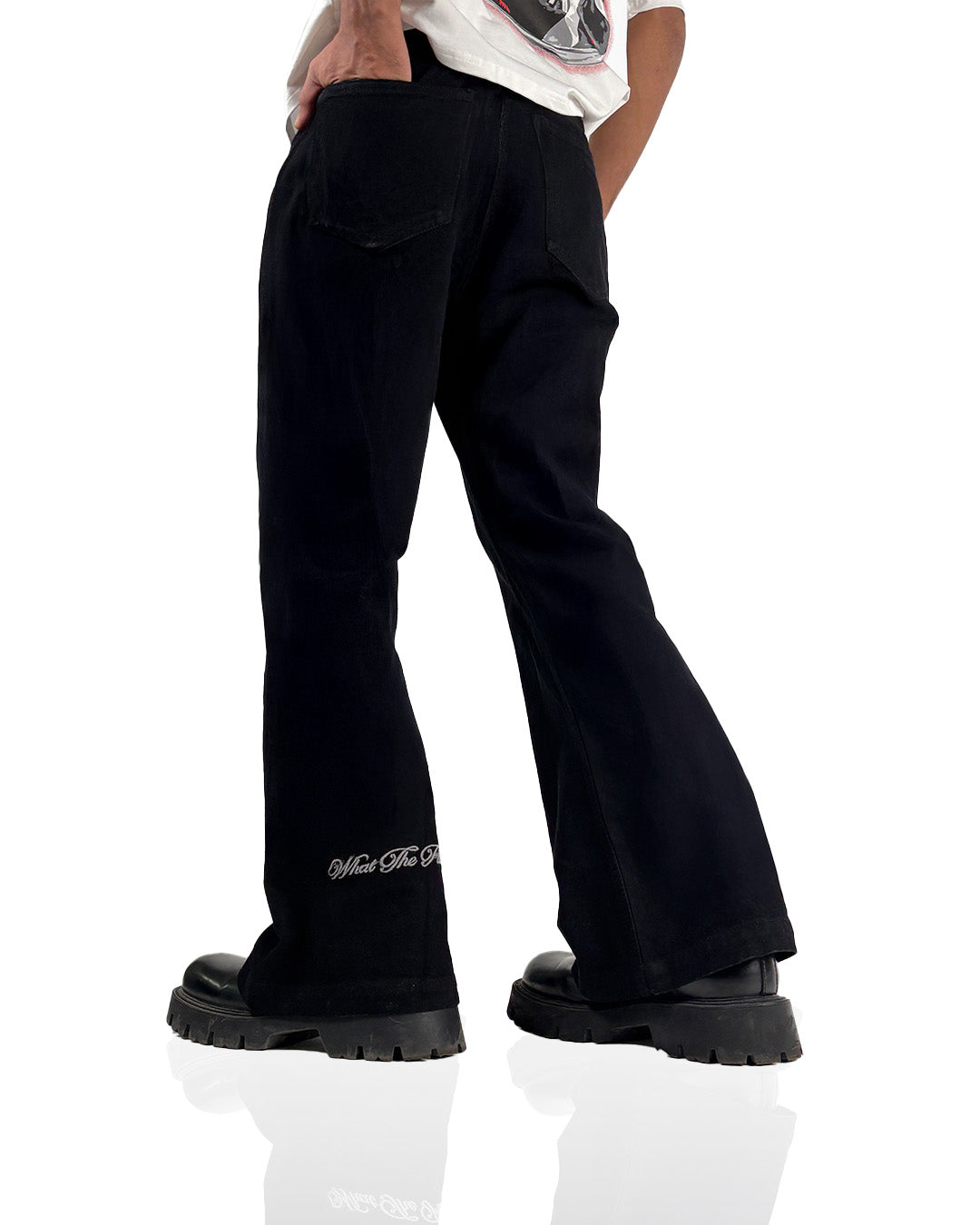 Black Wide Flared Jeans