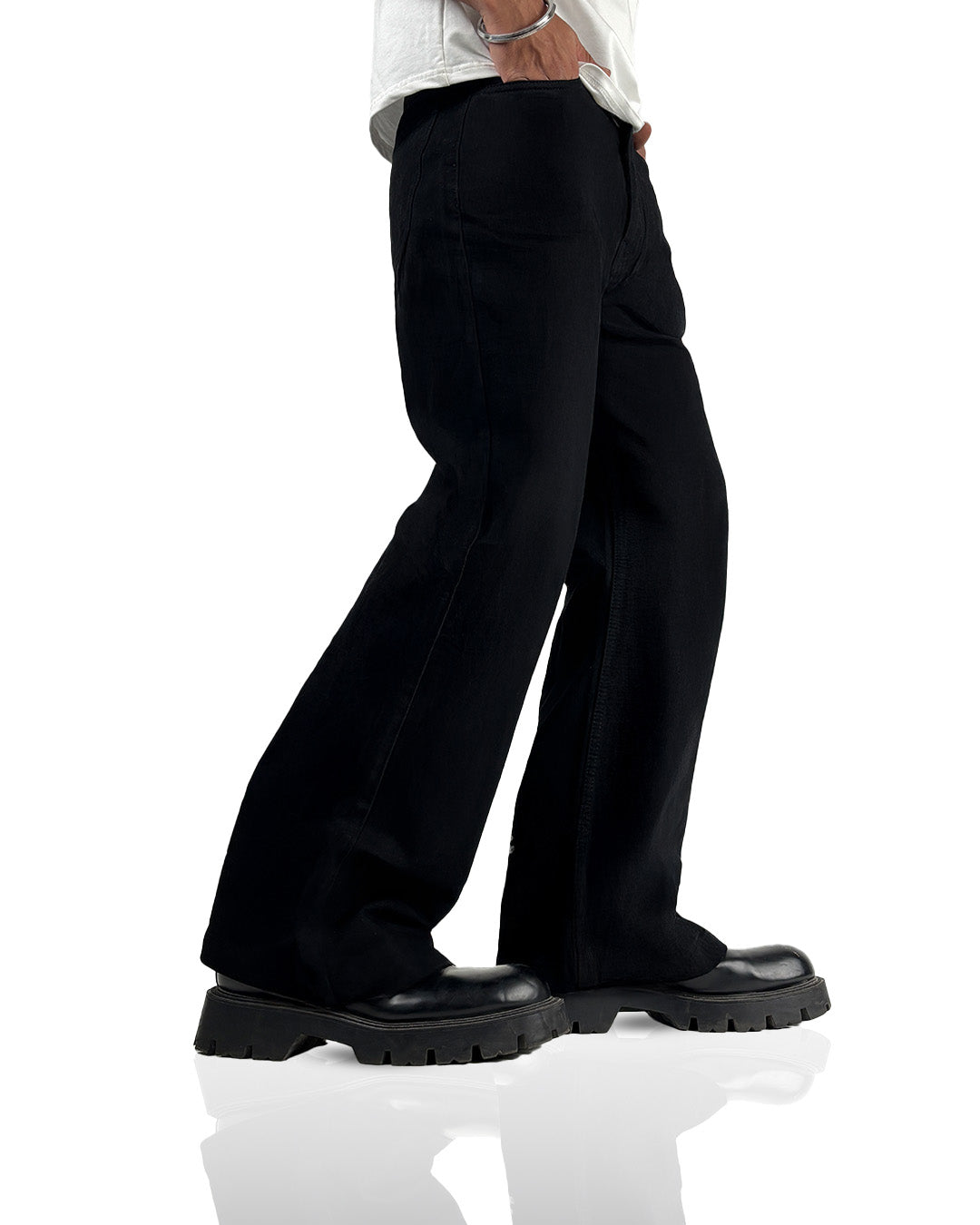 Black Wide Flared Jeans