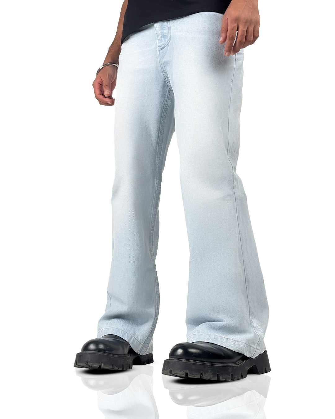 Blue Wide Flared Jeans