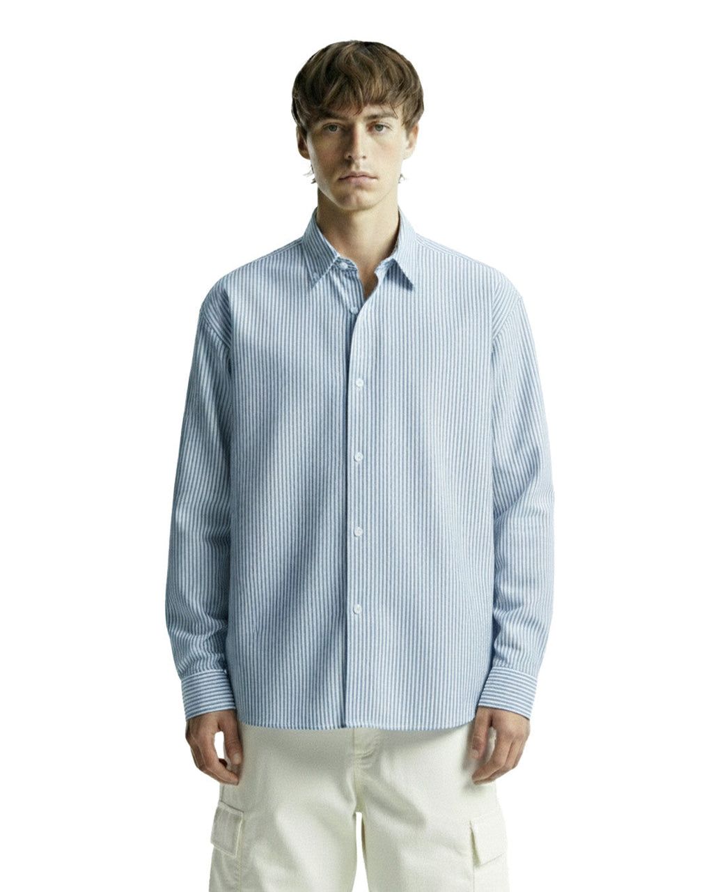 Basic Blue Striped Shirt