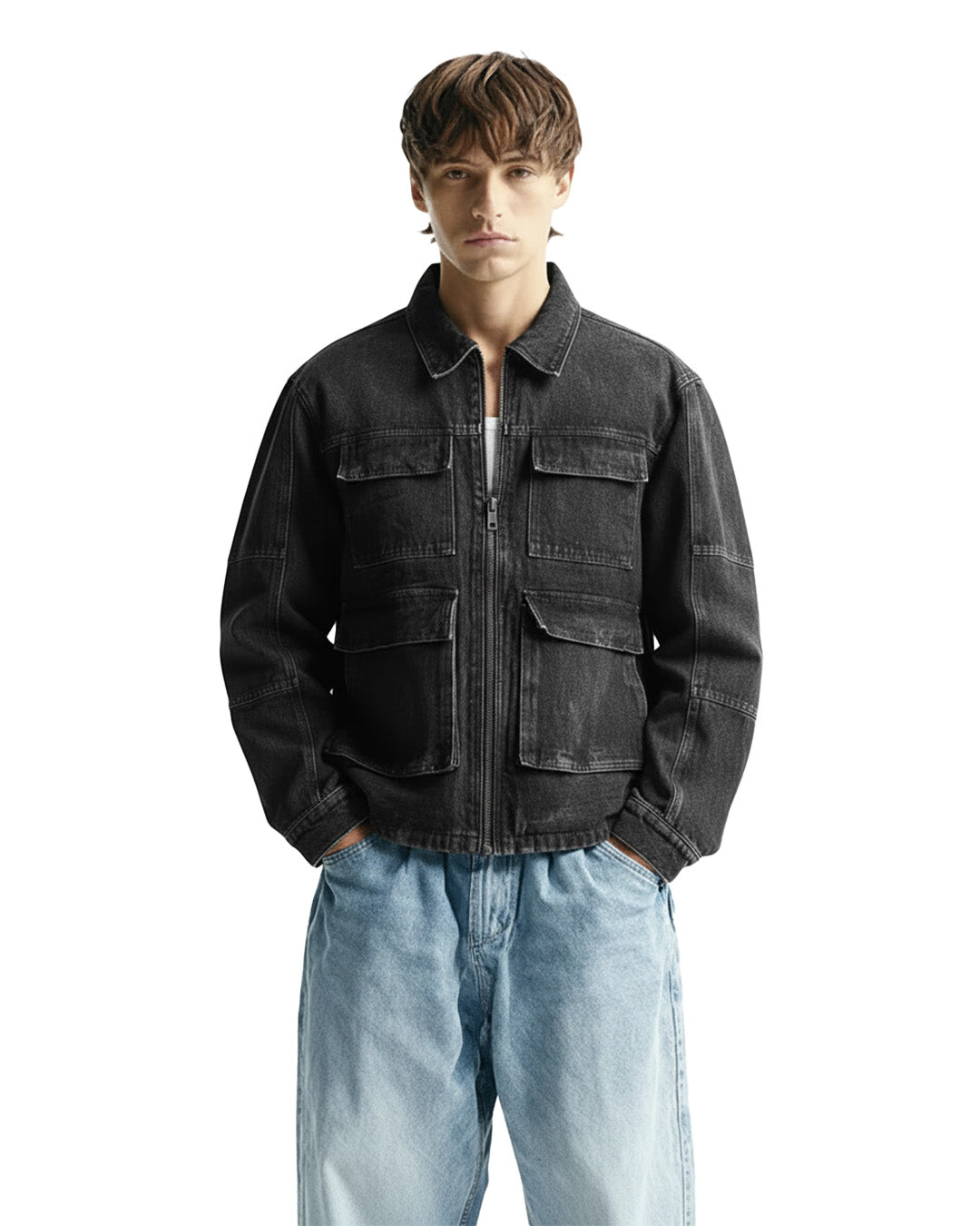 Charcoal Black Denim Jacket - Exclusive