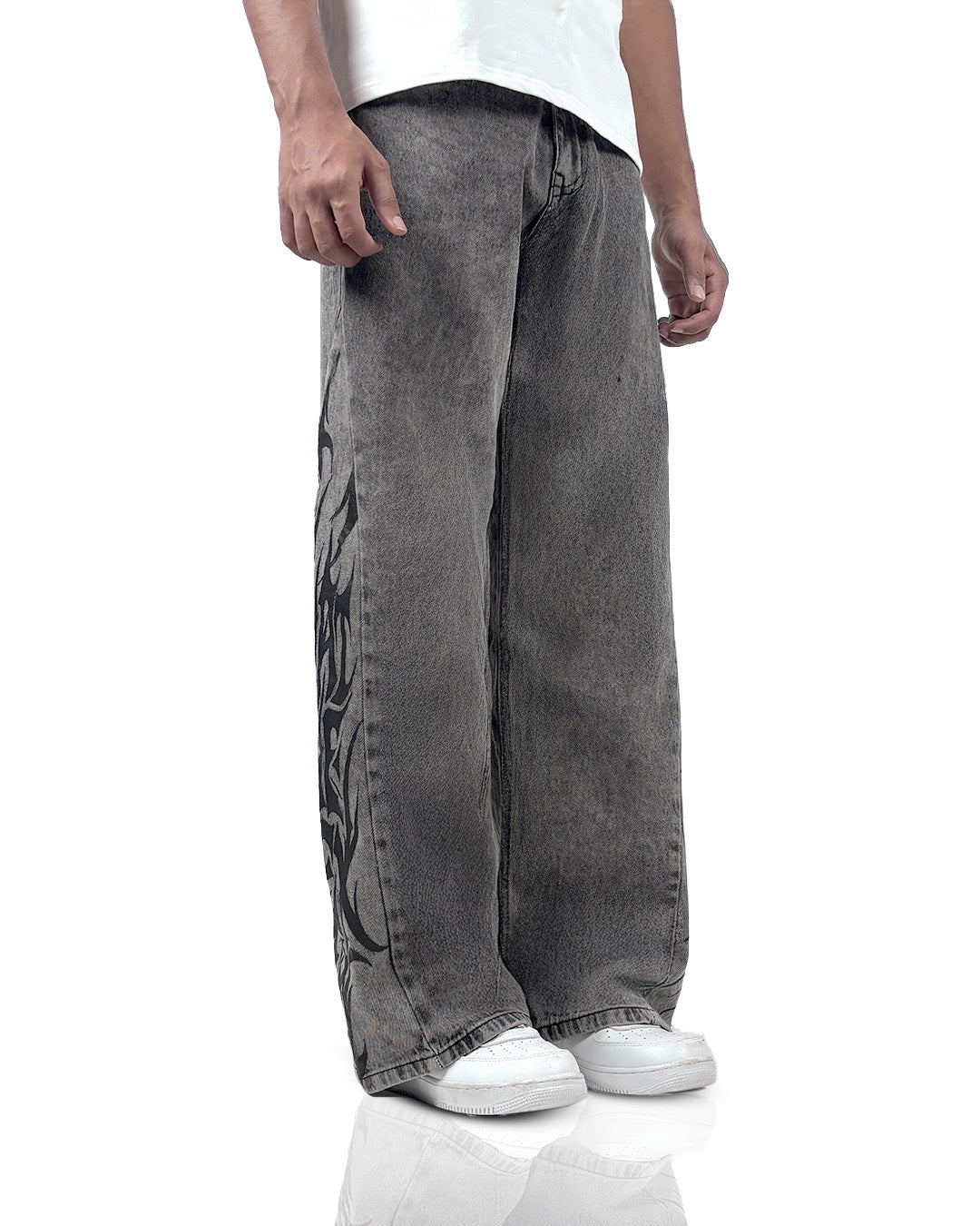 The Flex Symbol Grey Baggy Jeans