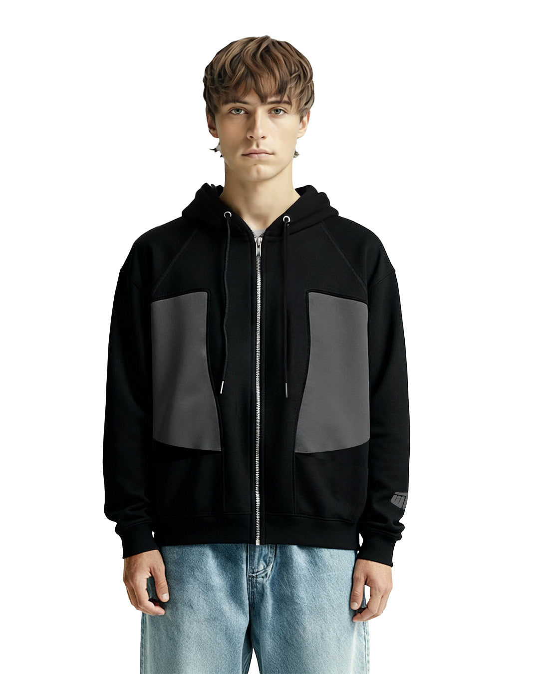 Ninja Masked Zipper Black Hoodie