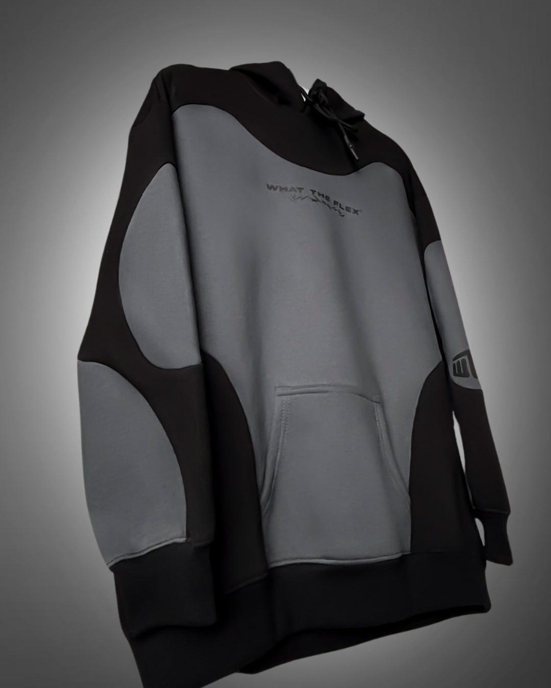 Shadow Grey Panel Oversized Hoodie